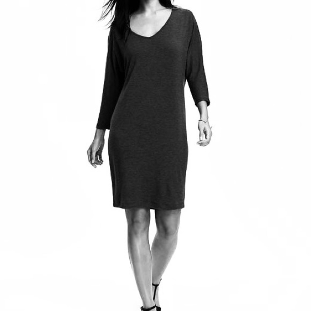 Old Navy Black Long Sleeve Minimalist Solidcore Spring CBK Sweater Dress Medium